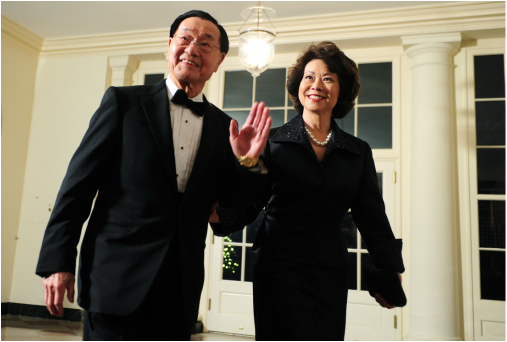 Dr. James S.C. Chao and former US Secretary of Labor, Elaine Chao